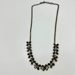 J Crew Blue and Crystal Statement Necklace